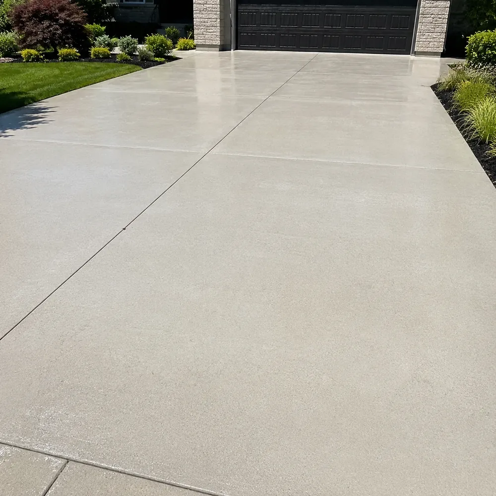 Concrete driveway surface clean, after
