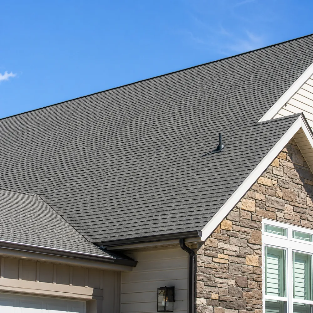 Asphalt shingle roof treatment, after